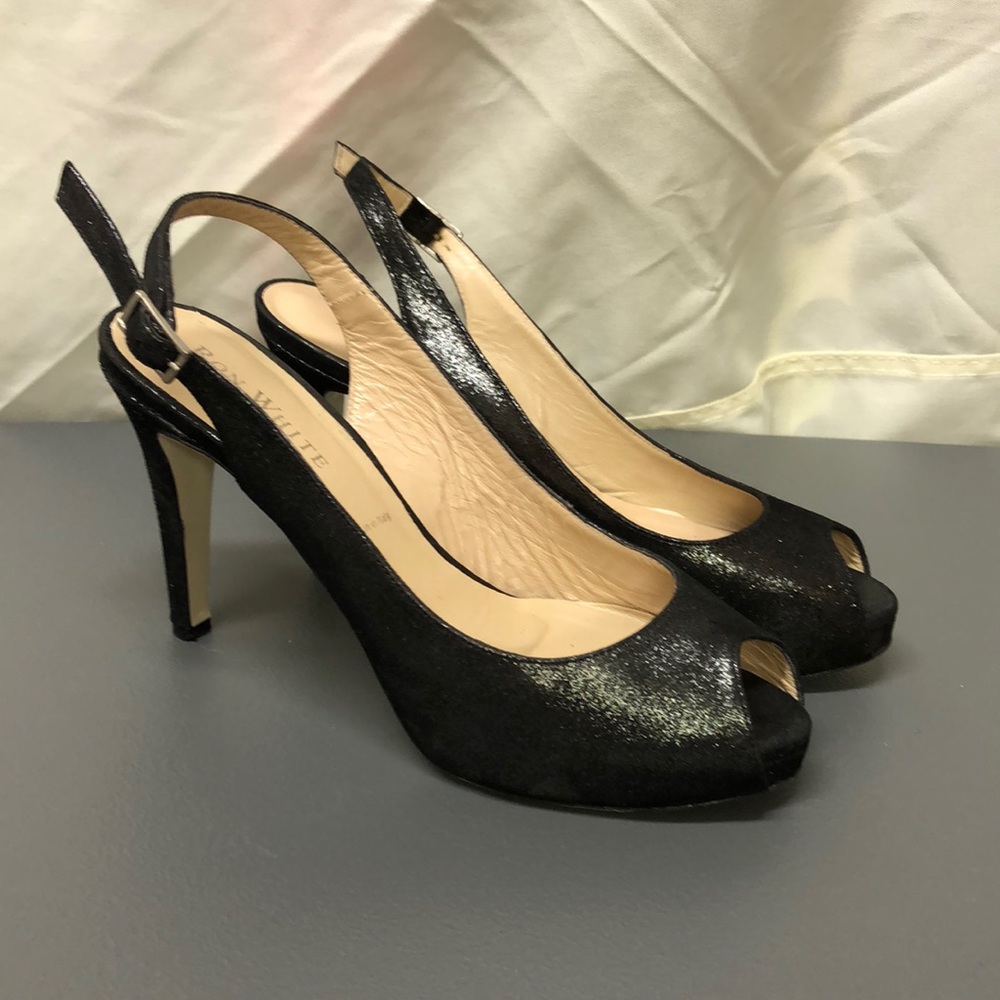 Ron White | Black Sparkly Leather Heels (Mismatched Sizes)